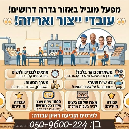 דרושים עבודה יציבה, עם באשדוד