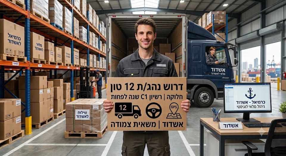 דרוש/ה נהג 12 טון לאתר לוגיסטי באשדוד חלוקה והובלת סחורה דרוש/ה נהג 12 טון לאתר לוגיסטי באשדוד חלוקה והובלת סחורה … עוד
