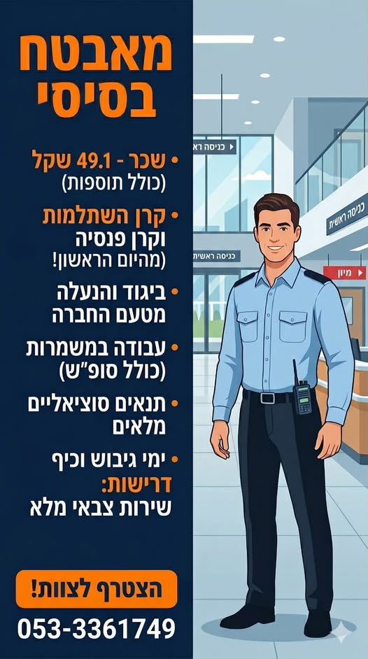 דרושים עבודה דינמית, יציבה ועם חבילת בחדרה