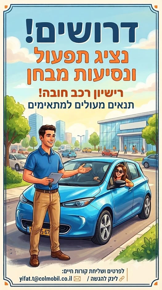 דרושים נציגי/ות תפעול ונסיעות מבחן הצטרפו לצוות מנצח עם בחיפה