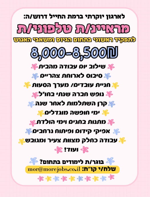 דרוש/ה מראיינ/ת טלפונית ברמת החייל