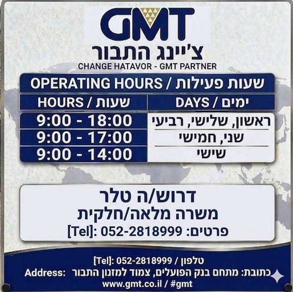דרוש/ה טלר לצ'יינג התבור קניה מכירה מט