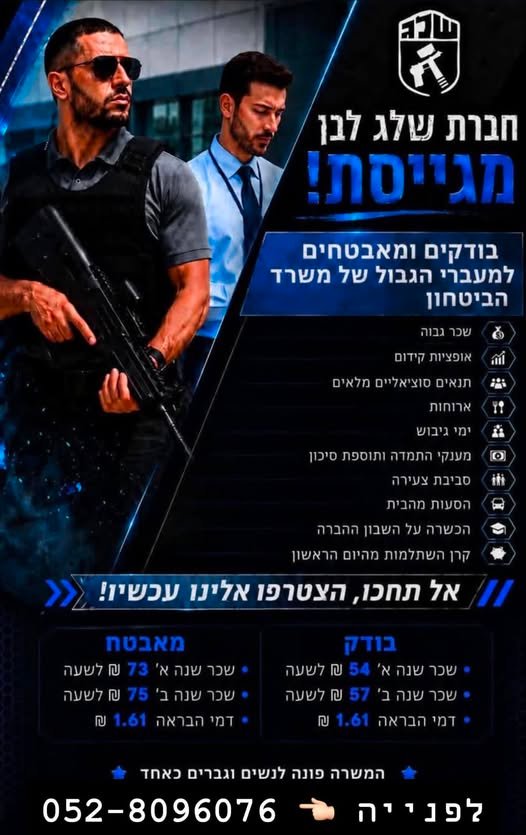 דרוש/ה! בודקים ומ למעברי aan הביטחון ( 8 ! בבאר שבע