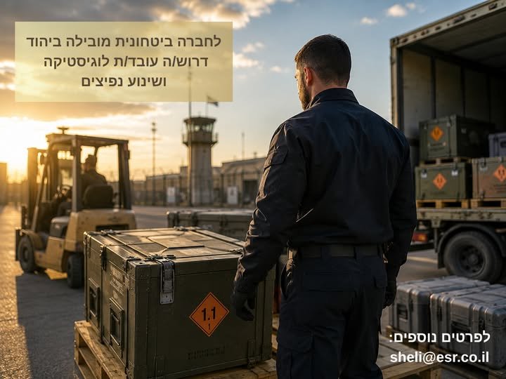 דרוש/ה: עובד/ת לוגיסטיקה ושינוע נפיצים תיאור המשרה: שינוע והעברת חומרים בהתאם לנהלי העבודה עבודות לוגיסטיות התומכות בקווי ייצור סיוע בקידום הפעילות השוטפת בקווים עבודה בהתאם לנהלי בטיחות וניהול תפעולי ביצוע משימות נוספות בהתאם לצורכי המחלקה ביהוד