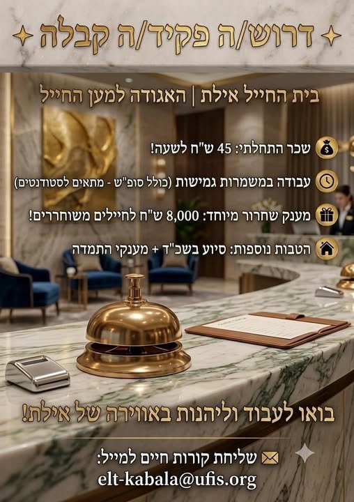דרוש/ה פקיד/ת קבלה באילת