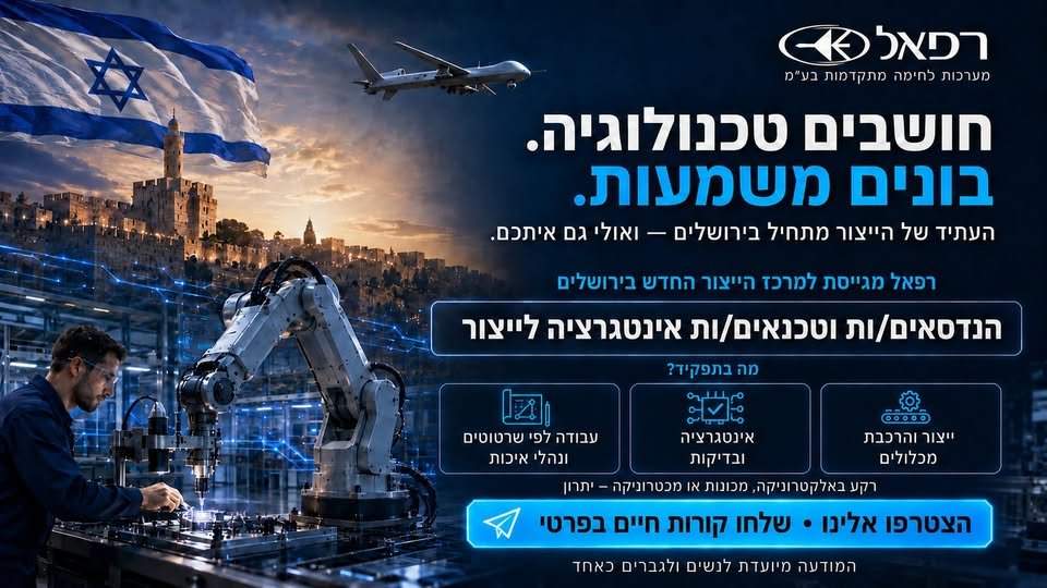 דרוש/ה הנדסאי/ת או טכנאי/ת אינטגרציה לייצור בירושלים והסביבה