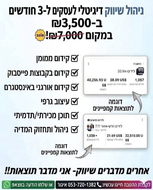 דרוש/ה שיווק דיגיטל ומנהל/ת שיווק בחיפה