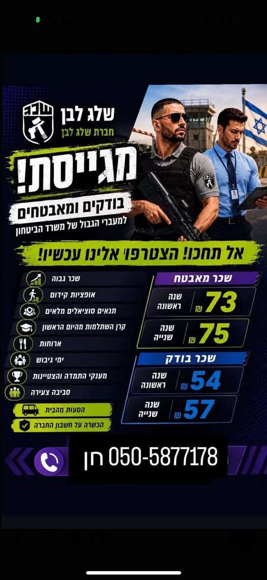 דרוש/ה בודקים\ות ומבאטחים\ות לעוד פרטים ניתן לפנות פה, בארז