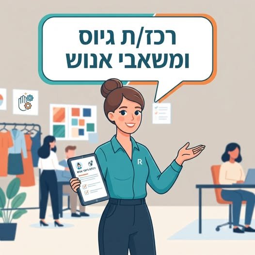 דרושים. מחזור חיי העובד: קליטת עובדים וטיפול בחוזי העסקה וסיומי העסקה. רווחה ואדמיניסטרציה: ארגון ימי כיף, אירועים בחגים, וטיפול בטפסים ואישורים (מילואים, חל