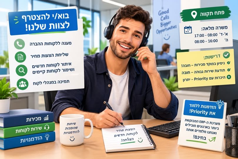 דרוש/ה איש/אשת מכירות טלפוני/ת וסוכן/ת שטח בפתח תקוה