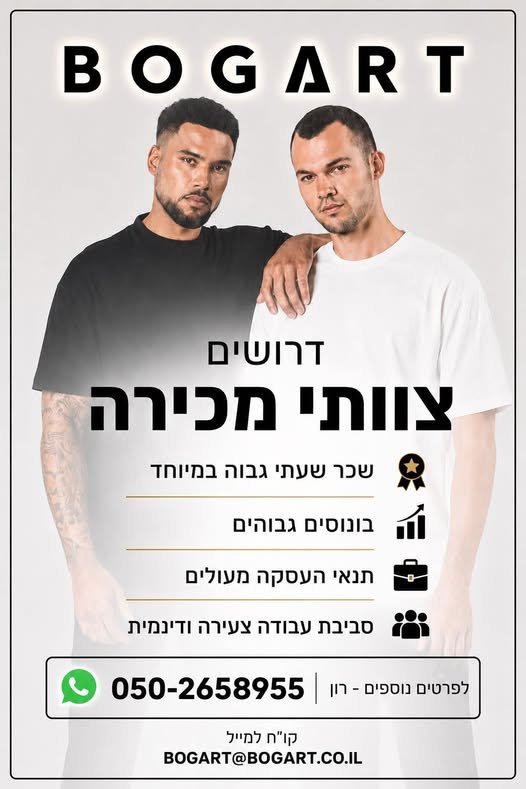 דרוש/ה צוותי מכירה לסניף אייס מול אילת