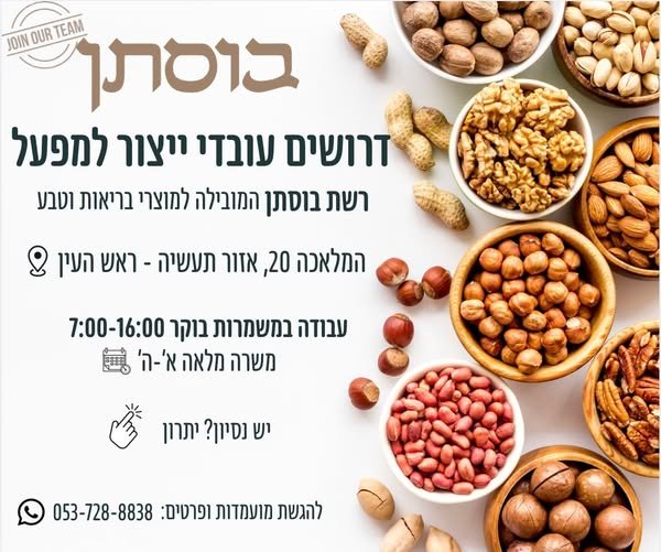 דרוש/ה עובד/ת ייצור ואריזה המלאכה 20, ראש העין