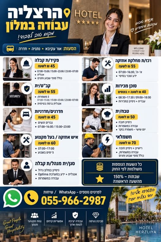 דרוש/ה טכנאי/ת אחזקה בהרצליה