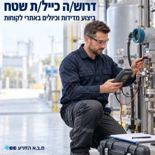 דרושים תפקיד טכני עם גיוון, תנועה ועבודה בשטח? מ.ב.א הזורע מגייסת כיילים/ות לעבודה באתרי לקוחות