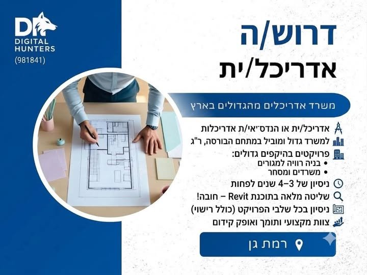 דרוש/ה אדריכל/ית למשרד אדריכלים בר