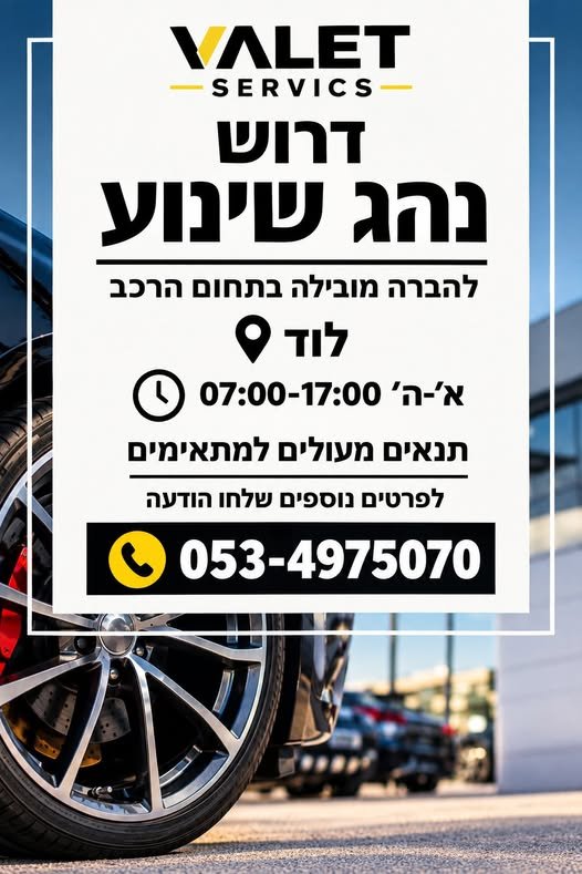 דרוש/ה נהג/ת שינוע רכבים בלוד
