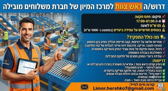 דרוש/ה נציג/ה פיננסית ורכז/ת שירות בראש העין
