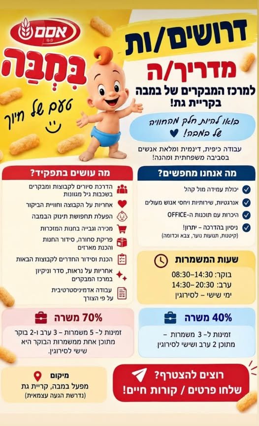 דרוש/ה רכז/ת גבייה בקריית גת