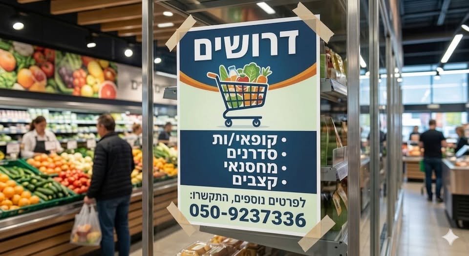 דרושים לסופרמרקט שכונתי בראשון לציון - אנחנו מחפשים עובדים לסופר באווירה משפחתית