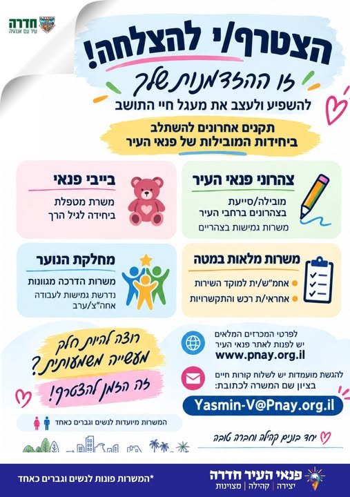 דרוש/ה עבודה חדשה בחדרה