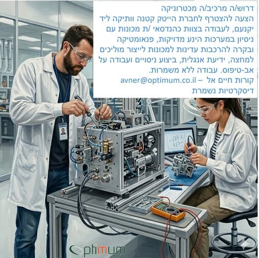 דרוש/ה.ה מרכיב.ה מכני (ליד יקנעם)
