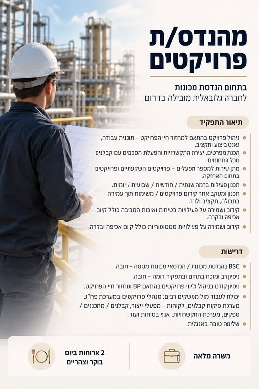 דרוש/ה אותך משרה בכירה הכוללת רכב בבאר שבע