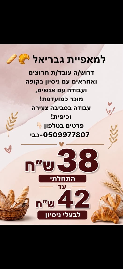 דרוש/ה עובד/ת חרוצים ואחראים עם ניסיון בקופה ו בעפולה