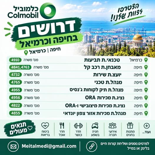 דרוש/ה נציג/ה פיננסית ורכז/ת שירות בחיפה
