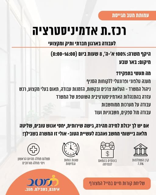 דרוש/ה מדריך חינוכי וחברתי ורכז חינוכי וחברתי בבאר שבע