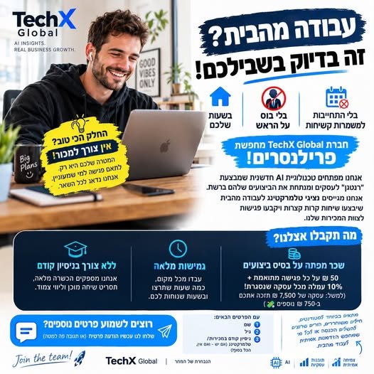דרוש/ה. TechX Global חברת Sie פרילנסרים! אנחנו מפתחים טכנולויית ו חדשנית שמבצעת. 