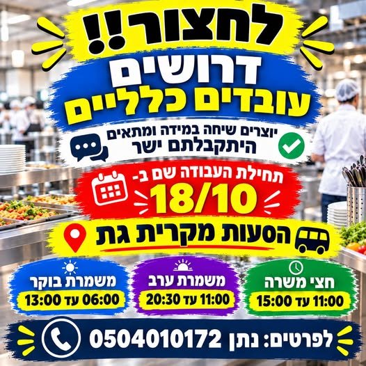 דרוש/ה יוצרים שיחה במידה ומתאים 4 12 בקריית גת