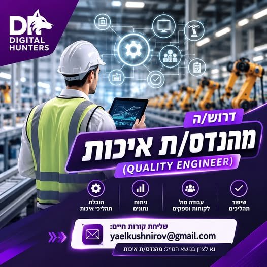 דרוש/ה מהנדס/ת איכות בנהריה