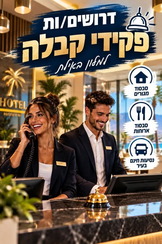 דרושים פקידי/ות קבלה למלון באילת