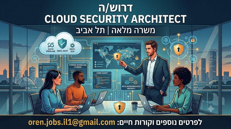 דרוש/ה ארכיטקט/ית אבטחת ענן בתל אביב