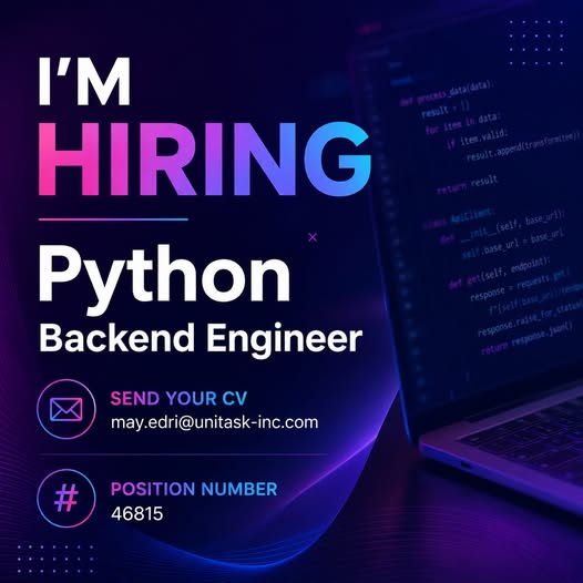 דרוש/ה מפתח/ת Backend Python מנוסה להצטרפות לפרויקט טכנולוגי מאתגר וייחודי בארגון מוביל בצפון כל הפרטים והגשת מועמדות בלינק